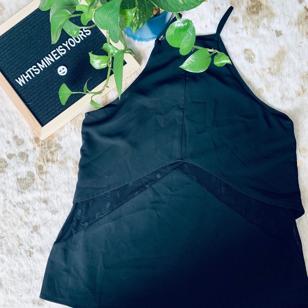 BLACK POLKADOT TOP